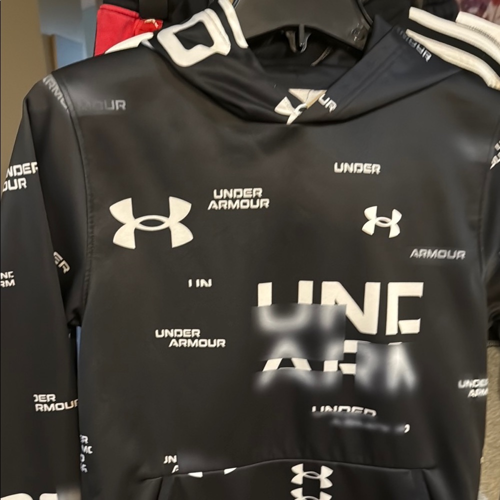 Under Armour Black and White Logo Hoodie